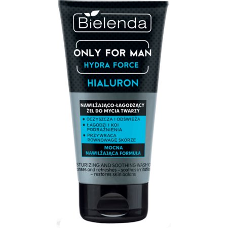 Bielenda, Only For Men, Hydra Force Hyaluron nawilżająco-łagodzący żel do mycia do twarzy, 50 ml Bielenda