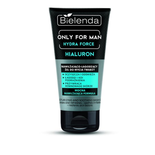 Bielenda, Only For Men, Hydra Force Hyaluron nawilżająco-łagodzący żel do mycia twarzy, 150 g Bielenda