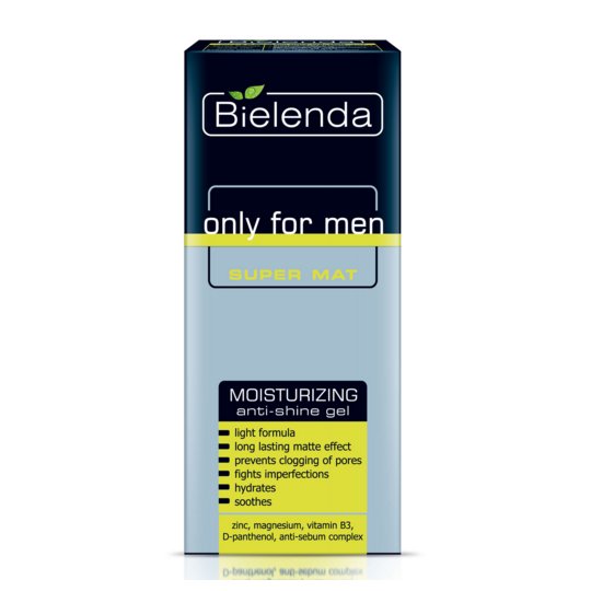 Bielenda, Only for Men Super Mat, żel nawilżający przeciw błyszczeniu się skóry, 50 ml Bielenda