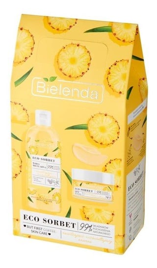 Bielenda Zestaw prezentowy Eco Sorbet Ananas woda micelarna 500 ml + krem do twarzy 50ml Bielenda