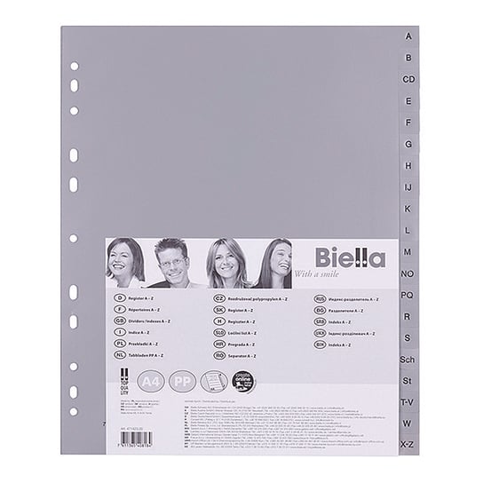 Biella, Przekładki Pp A4+ Szerokie, A-Z, Szary PBS Connect Polska