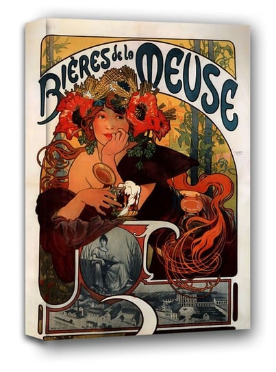 Bières de la Meuse, Alphonse Maria Mucha - obraz na płótnie 50x70 cm Galeria Plakatu