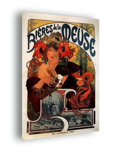 Biéres de la meuse, Alphonse Maria Mucha - obraz na płótnie 60x80 cm Inny producent