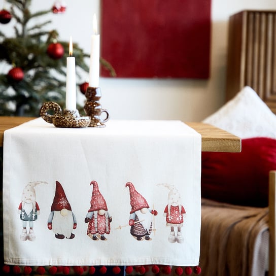 Bieżnik ALTAIR bawełniany z motywem świątecznym 40x160 cm HOMLA Homla