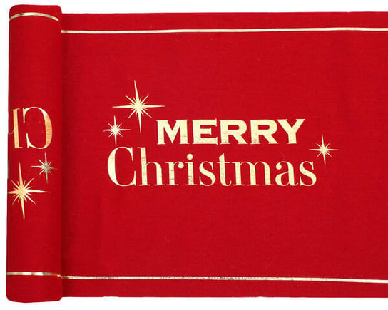 Bieżnik świąteczny czerwony Merry Christmas 300 x 28 cm SANTEX