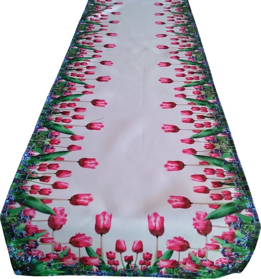 Bieżnik z nadrukiem, 40x140, różowy w kwiaty, OHA-003-A Dekorart