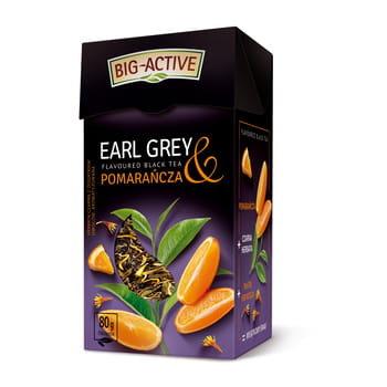Big-Active Herbata Czarna Earl Grey o smaku pomarańczy 80g Herbapol