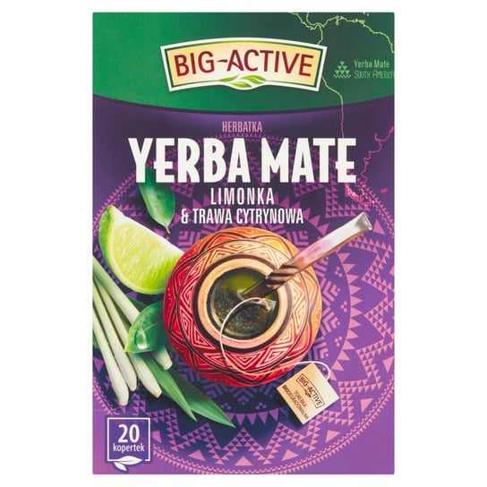 Big-Active Herbatka Yerba Mate Limonka i Trawa Cytrynowa (20 torebek x 1,5g) 30g Big-Active
