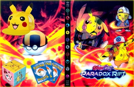 BIG ZESTAW ORYGINALNE KARTY POKEMON + ALBUM CZAPKA BRELOK KOSTKA POKEBALL Pokemon