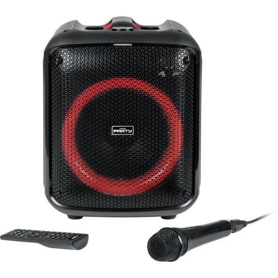 BIGBEN PARTYBTHPMAX - Bezprzewodowy głośnik świetlny - Bluetooth 5.3 - 200W - USB, SD, Aux-In - Mikrofon przewodowy (idealny do karaoke) Inna marka
