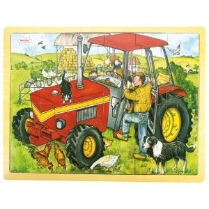 Bigjigs, puzzle drewniane Traktor Bigjigs