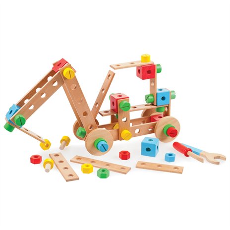 Bigjigs Toys, Drewniany zestaw konstrukcyjny dla dzieci Bigjigs