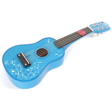 Bigjigs Toys, gitara drewniana, niebieska Bigjigs