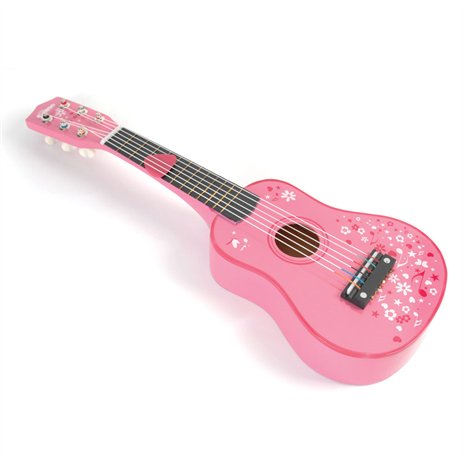 Bigjigs Toys, gitara drewniana, różowa Bigjigs