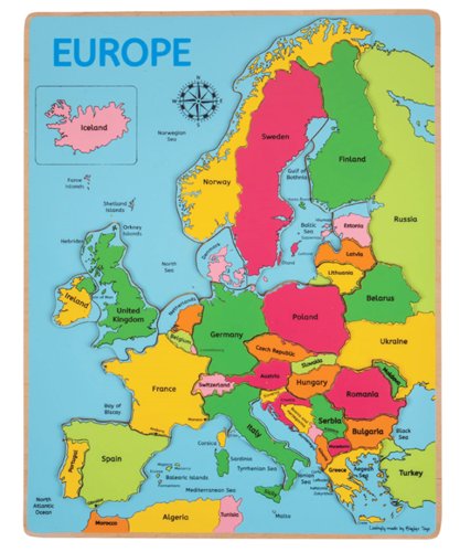 Bigjigs Toys, puzzle, Mapa Europy, 25 el. Bigjigs