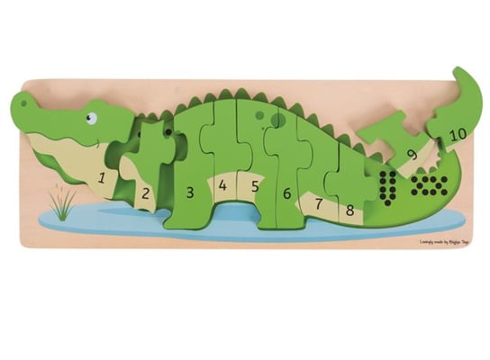 Bigjigs Toys, puzzle nauka liczenia Krokodyl Bigjigs