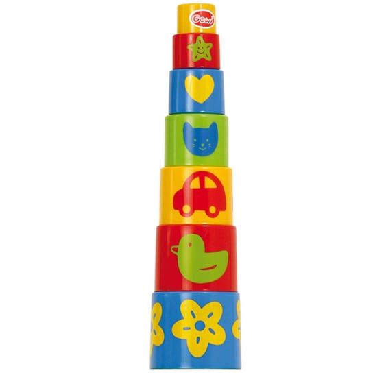 Bigjigs Toys, zabawka edukacyjna Kolorowa piramida z kubeczków Bigjigs