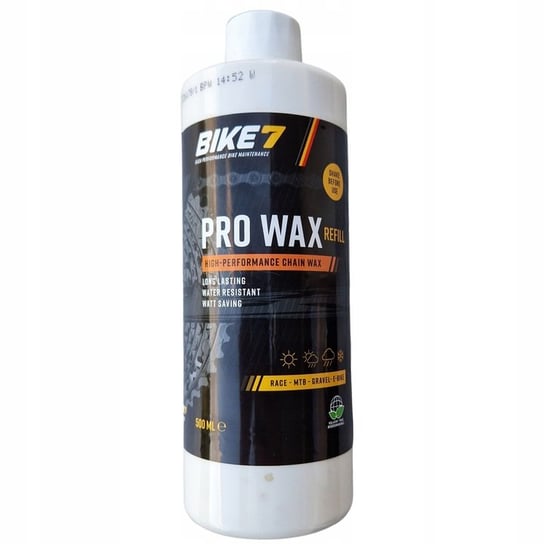 BIKE 7 PRO WAX WOSK SMAR DO ŁAŃCUCHA ROWEROWEGO 500 ML 0,5L DOLEWKA BIKE7 Bike7