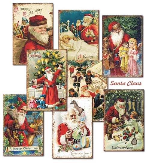 Bileciki Prezentowe – Karneciki -Papiery Do Scrapbookingu Zestaw M73 Mini - Mini Święty Mikołaj Boże Narodzenie 24Szt Decorer