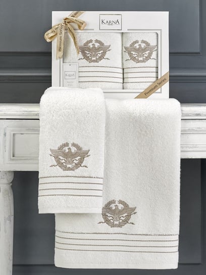 Bilge Komplet Ręczników Kavell Cream Prezent Bilge Ev Tekstil