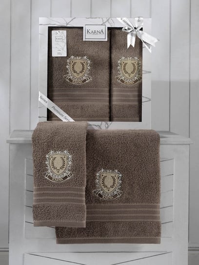 Bilge Komplet Ręczników Pames Milky Brown Prezent Bilge Ev Tekstil