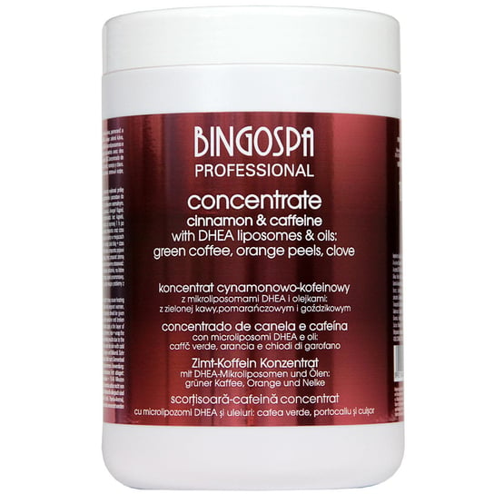 BINGOSPA, Koncentrat cynamonowo - kofeinowy z liposomami DHEA i z olejkami z zielonej kawy, goździkowym i pomarańczowym, 1000g BINGOSPA