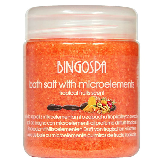 BINGOSPA, Sól do kąpieli z mikroelementami o zapachu owoców tropikalnych, 550g BINGOSPA