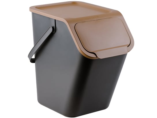 BINI pojemnik do segregacji odpadów kolor brązowy kosz na śmieci do BIOODPADÓW 25L PRACTIC