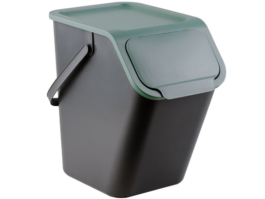 BINI pojemnik do segregacji odpadów kolor zielony kosz na śmieci do szkła na szkło 25L PRACTIC