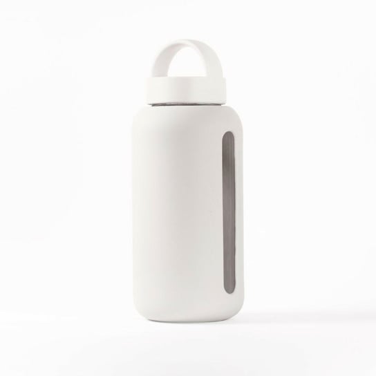 Bink - Szklana Butelka Do Monitorowania Dziennego Nawodnienia Day Bottle, 800Ml - White Bink