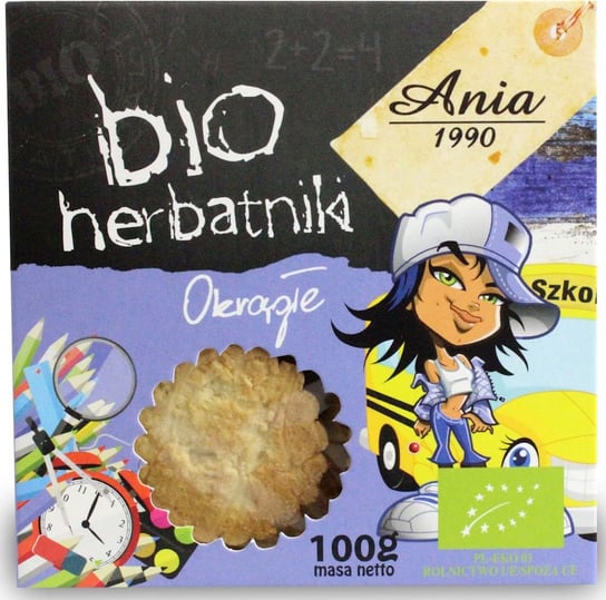 Bio Ania, herbatniki okrągłe bio, 100 g BIO ANIA