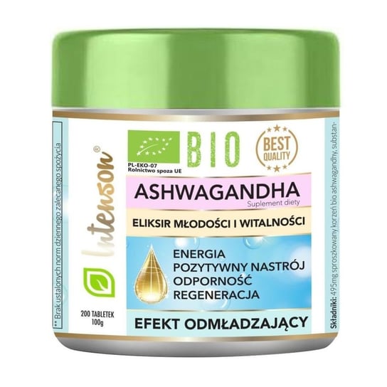 Bio Ashwagandha Tabletki 100 g - Intenson Suplement diety Intenson