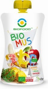 Bio Food, mus ananas jabłko banan w tubce, 90 g Bio Food