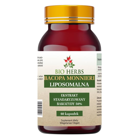 Bio Herbs, Bacopa Monnieri Liposomalna 50% Bakozydów Brahmi, 60 Kaps. Suplement diety Bio Herbs