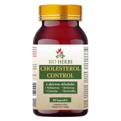 Bio Herbs, Cholesterol Control Forte 4 Aktywne Składniki, Suplement diety, 80szt. Bio Herbs