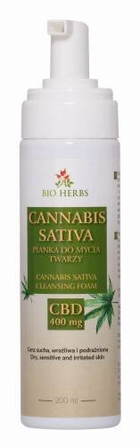 Bio Herbs, Oczyszczająca Pianka Do Mycia Twarzy Konopna 400 Mg Cbd, 200ml Bio Herbs