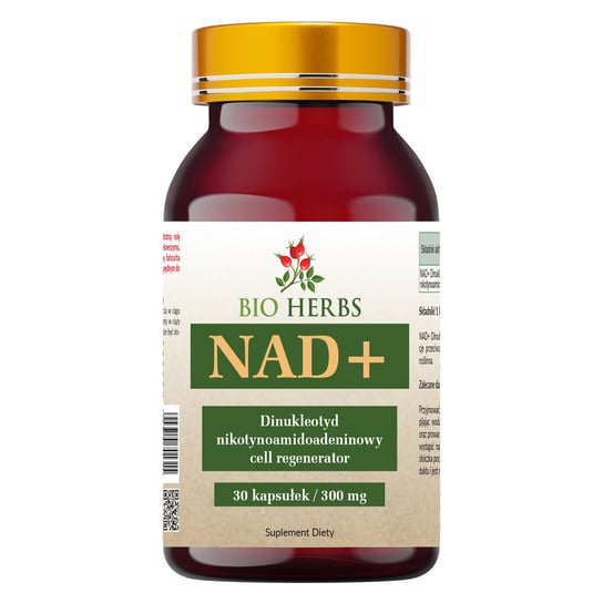 Bio Herbs, Suplement diety NAD+ Dinukleotyd nikotynoamidoadeninowy cell regenerator 300 mg, 30 kaps. Bio Herbs