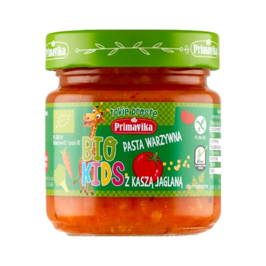 Bio Kids Pasta warzywna z kaszą jaglaną, bezglutenowa, 160g, Primavika Primavika