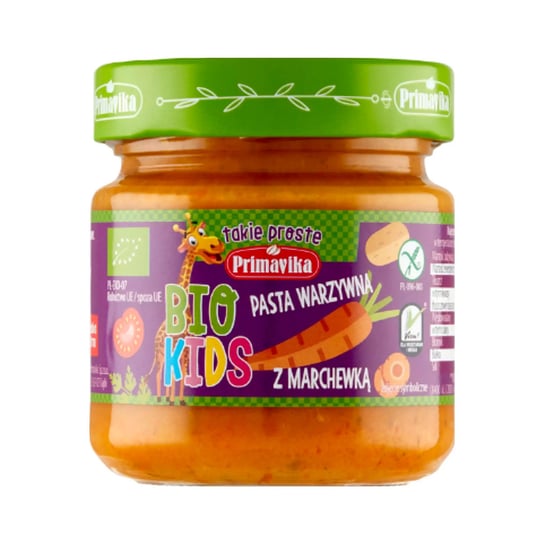 Bio Kids Pasta warzywna z marchewką, bezglutenowa, 160 g, Primavika Primavika