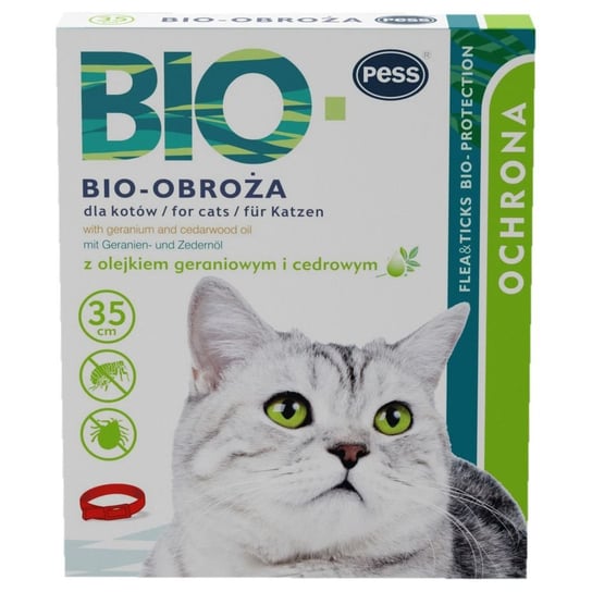 Bio-obroża dla kota na pchły PESS, czerwona, 35 cm PESS
