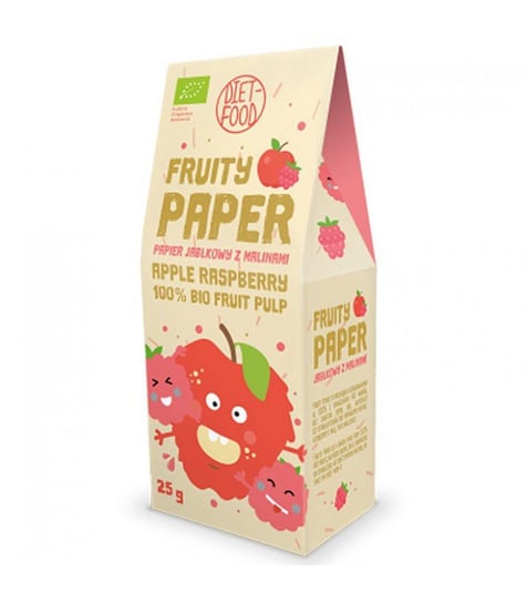 Bio papier owocowy, jabłko i malina, RAW, 25g, Diet-Food Diet-food