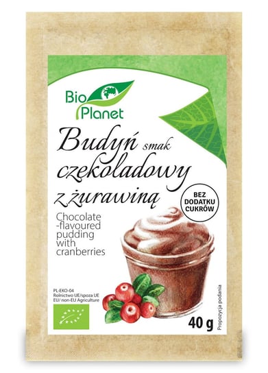 Bio Planet, budyń o smaku czekoladowy z żurawiną bio, 40 g Bio Planet