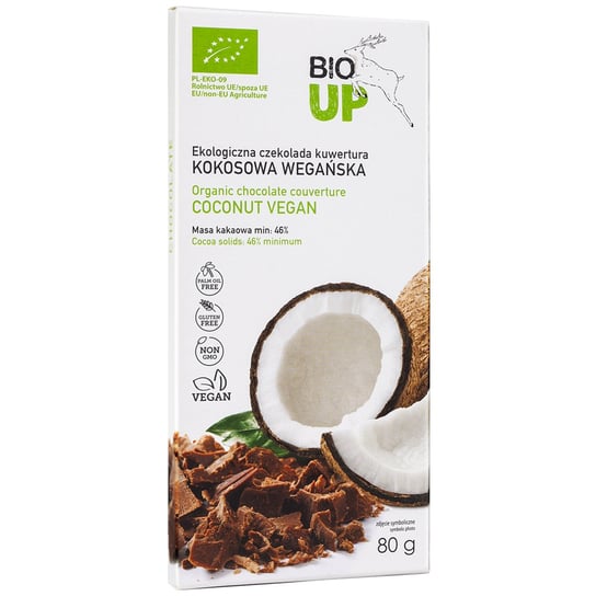 Bio UP, ekologiczna wegańska czekolada kokosowa, 80 g Bio UP
