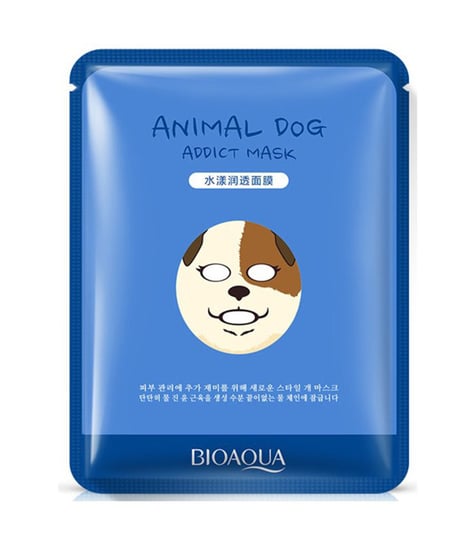 Bioaqua, Animal Dog, rozjaśniająca maska do twarzy w formie płata, 30 g Bioaqua