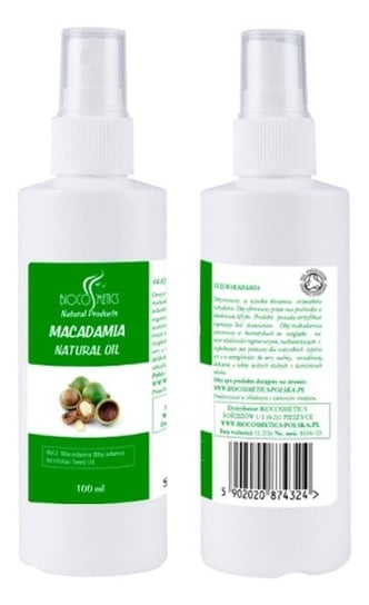 Biocosmetics, olej makadamia organiczny, 100 ml Biocosmetics