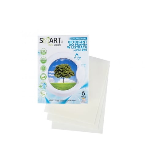 Biodegradowalne listki do prania i zmiękczania, Zapach neutralny, 6 prań, Smart Eco Wash Aureus Polska