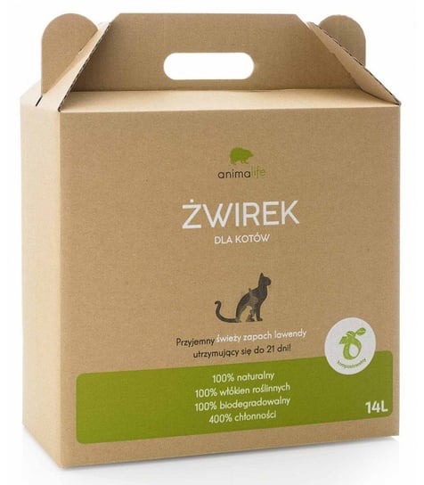 Biodegradowalny żwirek dla kota z łusek owsa, 14 l, Animalife Animalife