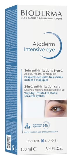 Bioderma  Atoderm Intensive Eye 3w1, pielęgnacja podrażnionej skóry powiek, 100 ml Bioderma