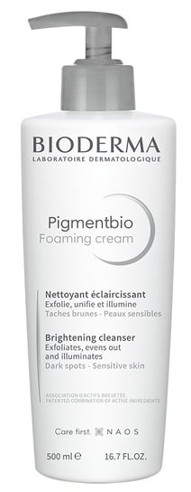 Bioderma Pigmentbio Foaming Cream, kremowy żel oczyszczająco-złuszczający, 500 ml Bioderma