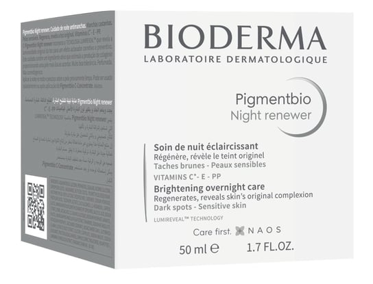 Bioderma Pigmentbio Night Renewer, rozjaśniający krem na noc redukujący przebarwienia, 50 ml Bioderma